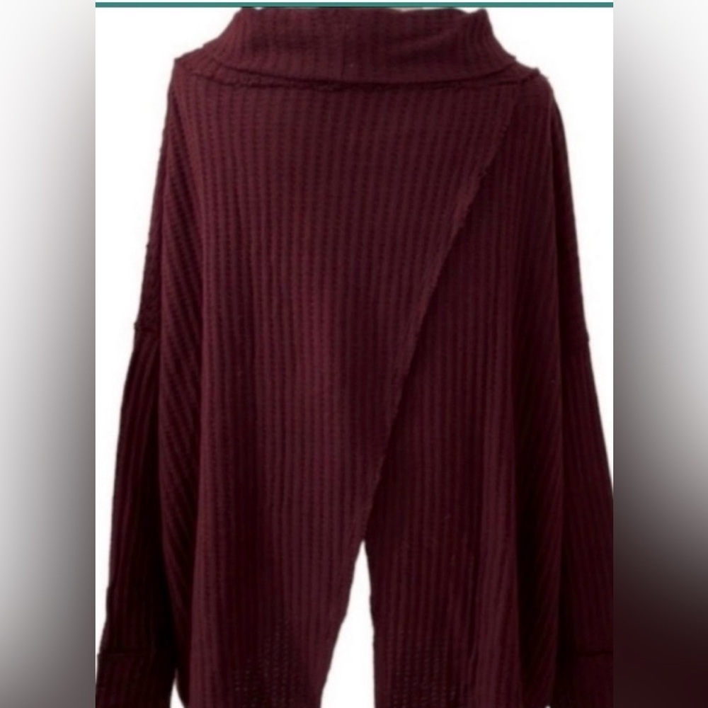 NWT  People Warm Burgandy Cowl Neck Sweater - Picture 3 of 3